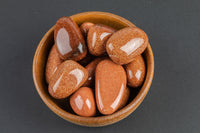 Goldstone Gold Stone Sandstone Tumbled Nuggets- 100 grams-3.5 ounces - .5 inch-1.5 inch Size