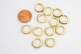 14mm 18kt Gold Huggie Hoops- 14mm CZ Hoop Earring with CZ Set- 1 pair per order Huggies