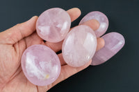 1 Pc Rose Quartz Palm Stone- Assorted Size