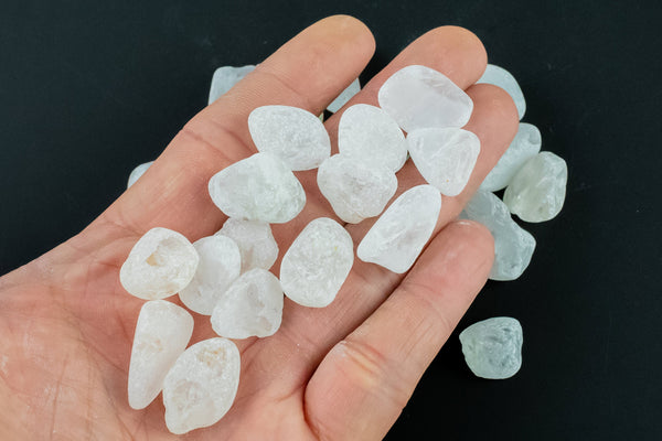 1 pc Natural Frosted Quartz Medium Tumbled Stone- .5 inch-1.25 inch