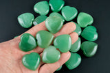 1 Pc Green Aventurine Heart Hearts Healing Stone - Size approximately 30x30mm / 1" x 1" - Natural Gemstone Hearts