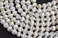 Dzi Beads Faceted Round Beads. A Quality -Full Strand 15.5 inch Strand 6mm, 8mm, 12mm, or 14mm Beads