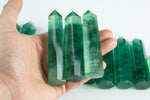 1 Pc Natural Green Fluorite Obelisk Tower Point wand healing crystal Kryptonite Green Fluorite