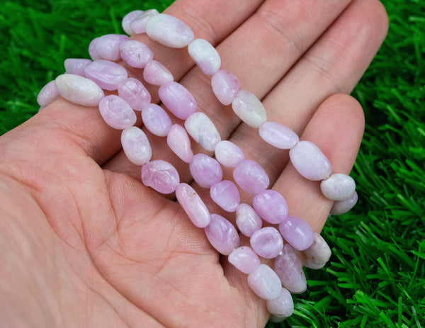 Kunzite Stretchy String Oval Bracelet Natural Crystal Gemstone Crystal Bracelets - Gemstone Nugget Bracelets Handmade Jewelry Bracelet