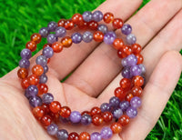 Amethyst Carnelian 6mm Stretchy String Bracelet 6mm Natural Gemstone Crystal Bracelets Handmade Jewelry Bracelet Crystal Bracelet