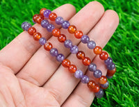 Amethyst Carnelian 6mm Stretchy String Bracelet 6mm Natural Gemstone Crystal Bracelets Handmade Jewelry Bracelet Crystal Bracelet