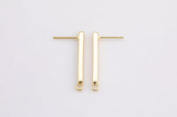 4pcs 14k Gold Plated Earring Sticks Bars Earring Findings 26mm 29mm