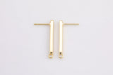 4pcs 14k Gold Plated Earring Sticks Bars Earring Findings 26mm 29mm