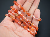 Carnelian Tumbled Gemstone Bracelet Carnelian Bracelet Stretchy String Oval Bracelet Natural Gemstone Bracelets - Gemstone Nugget Bracelets