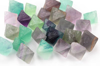 Medium Rainbow Fluorite Octahedron Crystals Cube Healing Chakra Stones about 0.8 across