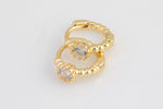 4pcs Gold Beautiful Huggies Earring Pave CZ Cubic Zirconia Earrings Supply for Jewelry Making- 10mm Huggies