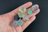 Medium Rainbow Fluorite Octahedron Crystals Cube Healing Chakra Stones about 0.8 across