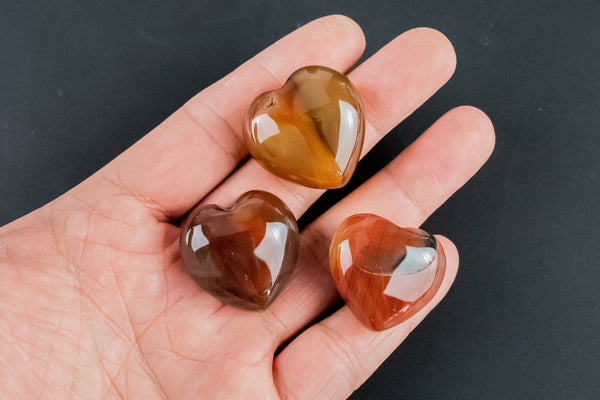 CHUNKY CARNELIAN Hearts AAA Quality Healing Stone 100% Natural Carnelian Crystal Stones-30mm