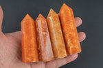 1 Pc Natural Orange Calcite Obelisk Tower Point wand healing crystal Towers