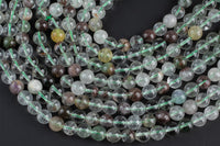 Natural Phantom Quartz Round 6mm 8mm 10mm 12mm - Super High Quality 16" Gemstone Beads