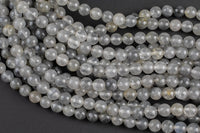 Natural Cloud Quartz - Gray Cloudy Quartz - Gray Quartz - High Quality - 6mm 8mm 10mm 12mm - Full Strand 15.5" - Gemstone Beads