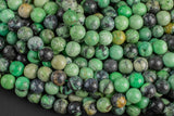 Natural Peruvian Turquoise Beads - Round - 6mm 8mm 10mm or 12mm - Full 15.5" inch strands Smooth Gemstone Beads