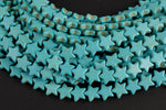 12mm Magnesite Turquoise Small Star - Full 15 Inch Strand Gemstone Beads