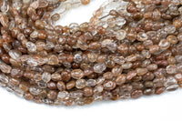 Natural Rutilated Quartz Nuggets Beads -16 Inch strand - Wholesale pricing AAA Quality- Full 16 inch strand Gemstone Beads