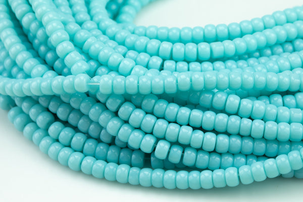 6mm Crystal Roundel -2 or 5 or 10 STRANDS- 16 Inch Strand- Blue Aqua