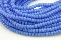 6mm Crystal Roundel -2 or 5 or 10 STRANDS- 16 Inch Strand- Blue Chalcedony