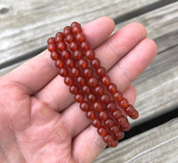 Carnelian Bracelet AAA 10mm Round Stretchy String Bracelet Natural Carnelian Bracelet 10 mm - Stone is AAA Quality Chakra Bracelets