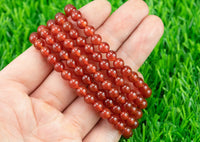 Carnelian Bracelet AAA 4mm 6mm 8mm 10mm Round Stretchy String Bracelet Natural Carnelian Bracelet AAA Quality Chakra Bracelets Pre-charged