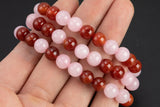 Carnelian Bracelet Rose Quartz 8mm Stretchy String Bracelet 8mm Natural Gemstone Bracelets Pre-charged Handmade Jewelry
