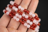 Carnelian Bracelet Rose Quartz 6mm Stretchy String Bracelet 6mm Natural Gemstone Bracelets Pre-charged Handmade Jewelry