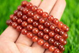 Carnelian Bracelet AAA 8mm Round Stretchy String Bracelet Natural Carnelian Bracelet 8 mm - AAA Quality Chakra Bracelets Pre-charged
