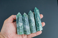 1 Pc Natural Moss Agate Obelisk Tower Point wand healing crystal