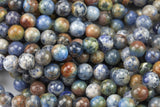 Natural Flower Sodalite Beads AAA Quality, High Quality in Round- 4mm, 6mm, 8mm, 10mm, 12mm- Full 15.5 Inch Strand- Smooth Gemstone Beads