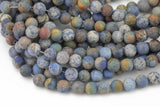 Natural Flower Sodalite Beads AAA Quality, High Quality in Matte Round- 6mm, 8mm, 10mm, 12mm- Full 15.5 Inch Strand- Smooth Gemstone Beads