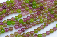 Watermelon- JADE Smooth Round- 6mm 8mm 10mm 12mm-Full Strand 15.5 inch Strand AAA Quality