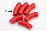 6pc Curved Tube for Bracelet Making - Acrylic Bamboo Beads, Curved Tube Beads, Resin 12 mm x 35mm, Bamboo Bracelet Bangle