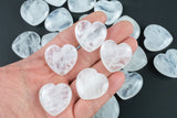 1 Pc Clear Quartz Heart Hearts- 0.8