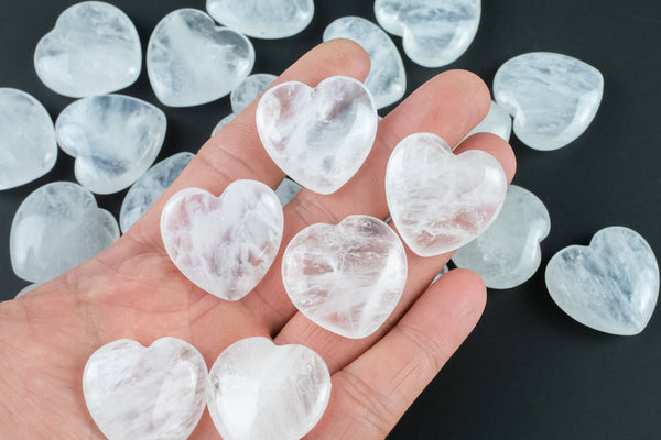 1 Pc Clear Quartz Heart Hearts- 0.8