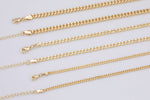 16" 18" 18K Gold plated Cuban Curb Chain Necklace PVD Ion Plated Brass Necklaces
