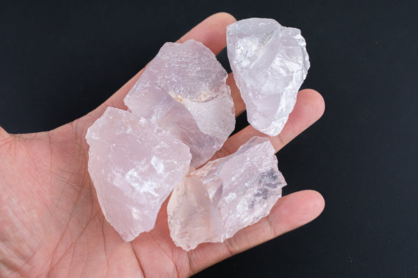 1 pc Large Rough Natural Madagascar Clearish Rose Quartz Chunks Gemstone- 1-2 inch