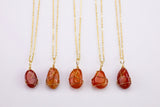 Carnelian Necklace Pendant Handwrapped in USA Healing Crystal Chakra Stone Carnelian Necklace Carnelian Jewelry Pre-charged