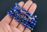 Lapis Gemstone Bracelet Bracelet Stretchy String Oval Bracelet Natural Gemstone Bracelets - Gemstone Nugget Bracelets Handmade Jewelry