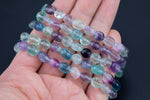 Rainbow Fluorite Gemstone Bracelet Bracelet Stretchy String Oval Bracelet Natural Gemstone Bracelets - Gemstone Nugget Bracelets Bracelet