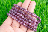 Lepidolite 6mm and 8mm Round Stretchy String Oval Bracelet Natural Crystal Gemstone Bracelets - Gemstone Bracelets Handmade Jewelry Bracelet