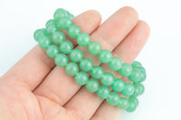 Green Aventurine Bracelet Smooth Round Size 6mm or 8mm 7.5" Length Bracelet Crystal Bracelet