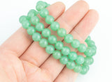 Green Aventurine Bracelet Smooth Round Size 6mm or 8mm 7.5" Length Bracelet Crystal Bracelet