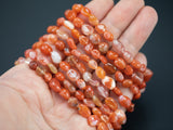Carnelian Tumbled Gemstone Bracelet Carnelian Bracelet Stretchy String Oval Bracelet Natural Gemstone Bracelets - Gemstone Nugget Bracelets