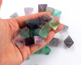 Medium Rainbow Fluorite Octahedron Crystals Cube Healing Chakra Stones about 0.8 across