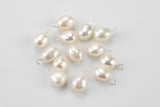 USA Sterling Silver Natural Pearl Charms Drop Pendant Handmade Approx. 8-9mm. Made with Natural Freshwater Pearl and 925 SS Wire Made in USA