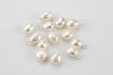 USA Sterling Silver Natural Pearl Charms Drop Pendant Handmade Approx. 8-9mm. Made with Natural Freshwater Pearl and 925 SS Wire Made in USA
