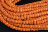 8mm Crystal Barrel -2 or 5 or 10 STRANDS- 16 Inch Strand- Orange